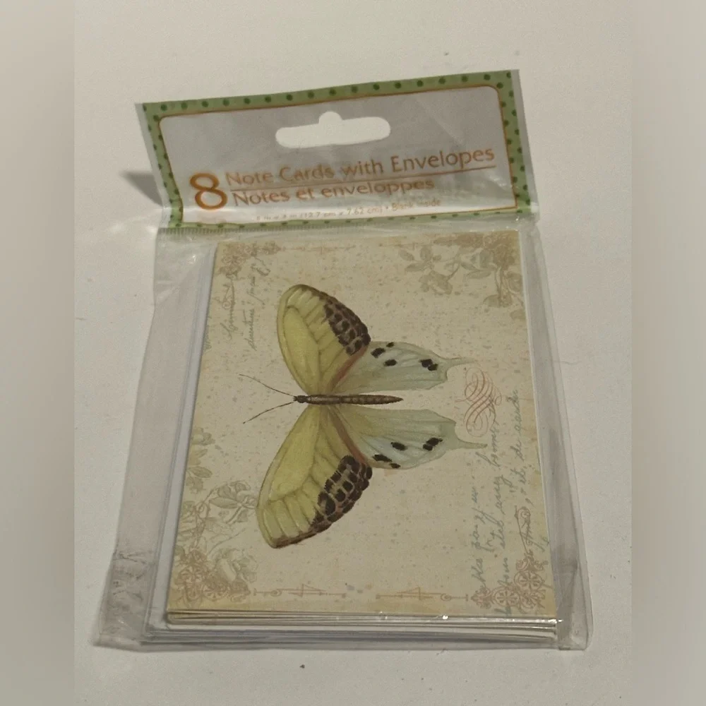 8 Butterfly Note Cards with Envelopes